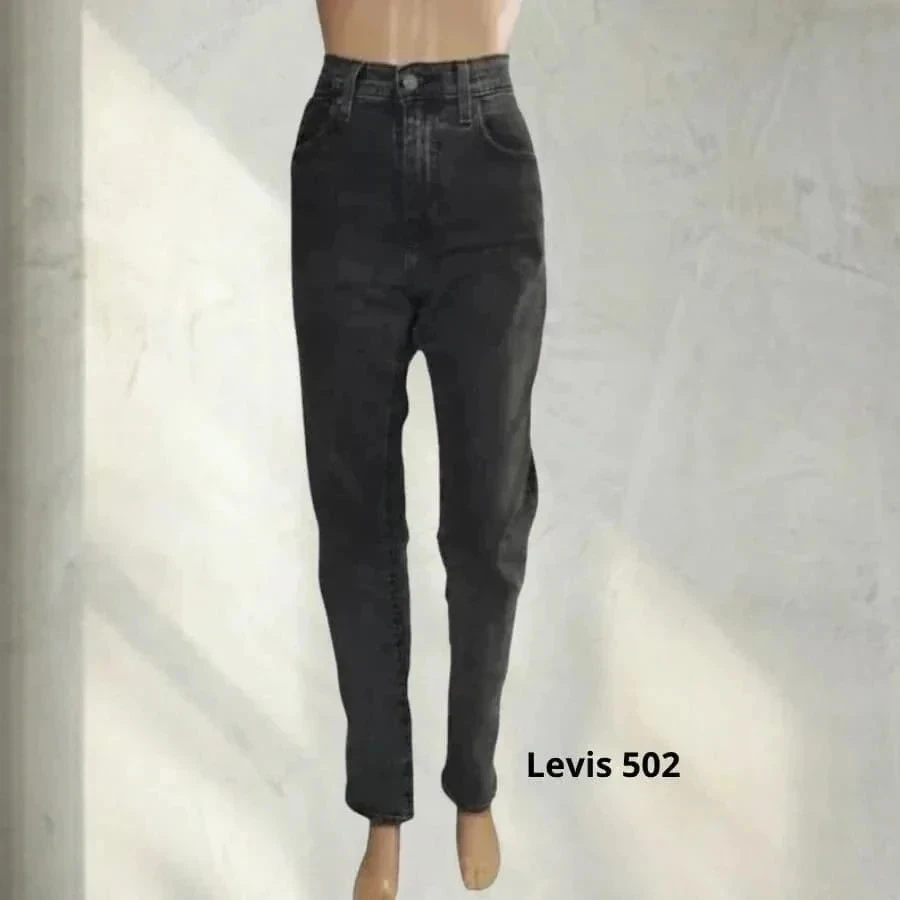 Levis  premium 502 coupe straight - taille haute - extensible - gris